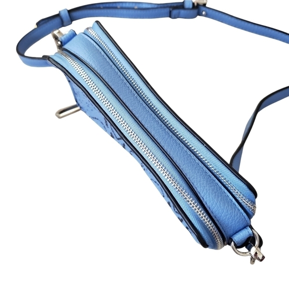 Reed Faux Leather Python Snakeskin Print Mini Crossbody Bag Blue Black - Picture 3 of 8